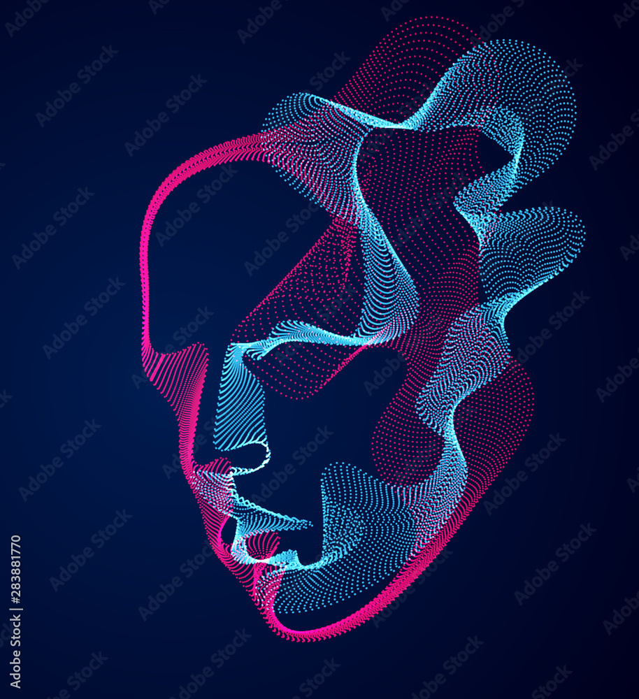 Beautiful vector human face portrait, artistic illustration of man head ...