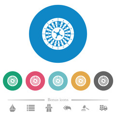 Sticker - Roulette wheel flat round icons