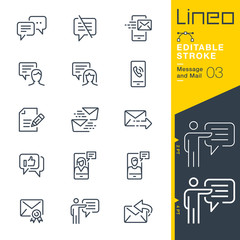 Lineo Editable Stroke - Message and Mail line icons