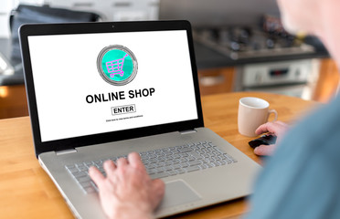 Poster - Online shop concept on a laptop