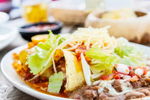Enchilada With Tomato Rice, A Mexican Recipe