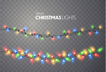 Poster - Christmas lights. Light bulb garland