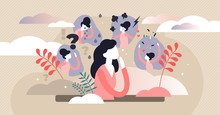 Feelings Vector Illustration. Flat Tiny Behavior Expression Persons Concept