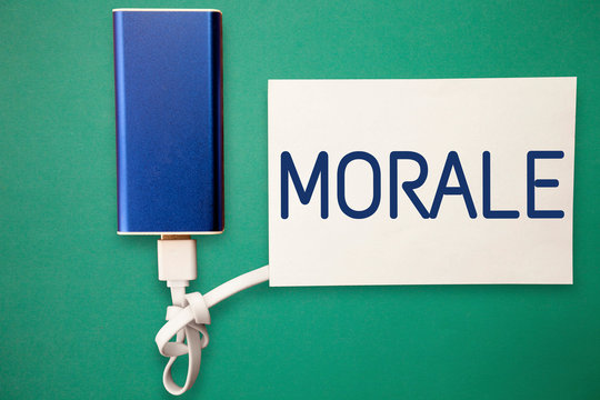 Word writing text Morale. Business concept for enthusiasm and discipline of person or group at particular time.