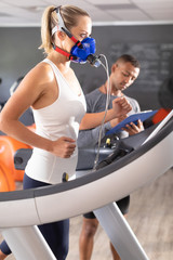 woman doing a fitness test