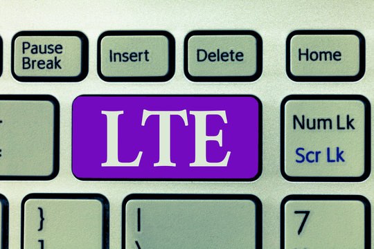 Word writing text Lte. Business concept for A 4G mobile communications standard Improving wireless broadband speeds.