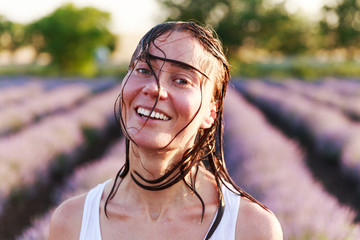 Girl with wet hair