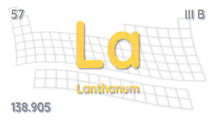 Wall Mural - Lanthanum chemical element  physics and chemistry illustration backdrop