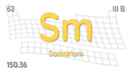 Wall Mural - Samarium chemical element  physics and chemistry illustration backdrop