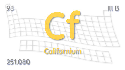 Wall Mural - Californium chemical element  physics and chemistry illustration backdrop