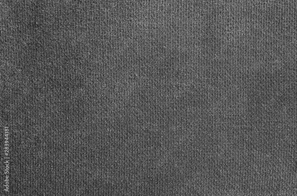Closeup black blank cotton fabric texture background. - obrazy, fototapety, plakaty 