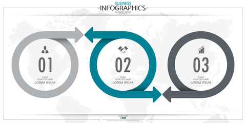 Fototapete - nfographic business horizontal timeline steps process chart template. Vector modern banner used for presentation and workflow layout diagram, web design. Abstract elements of graph options.