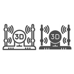 Poster - 3D scanner line and glyph icon. 3d scanning vector illustration isolated on white. 3D scan technology outline style design, designed for web and app. Eps 10.