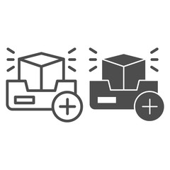Poster - 3D project line and glyph icon. Add 3d modelling vector illustration isolated on white. Add 3D cube outline style design, designed for web and app. Eps 10.
