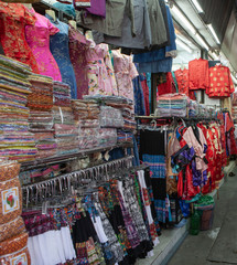 Wall Mural - Thailand Bangkok market. Clothing. Colorful. 