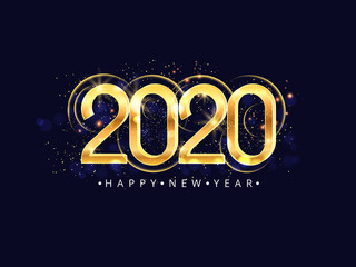 Happy New Year 2020. Vector illustration concept for background, greeting card. Website, mobile website and social media banner. Party invitation card and other marketing material.