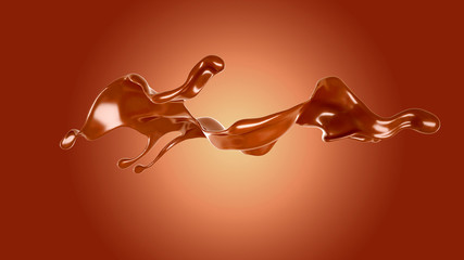 Sticker - Splash of fluid. 3d illustration, 3d rendering.