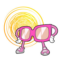 Sticker - nice sunglasses art draw