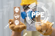 © wladimir1804 - PPE Personal Protective Equipment Required Industry concept. Safety health and work accessories.