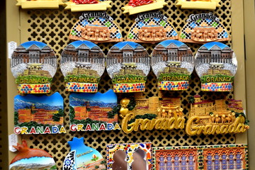 Wall Mural - Souvenirs of Granada. Ceramic arabesque magnets, Spain