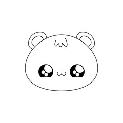 Wall Mural - head of cute bear baby animal kawaii style