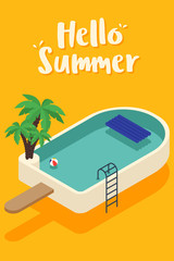 Wall Mural - Summer time and happy holiday poster template background