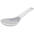 Vector realistic 3d kitchen tool stainless silver glossy spoon for soup