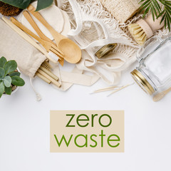 Wall Mural - Zero waste, Recycling, Sustainable lifestyle concept, flat lay