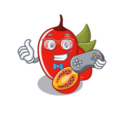 Sticker - Gamer tamarillo betaceum isolated in the cartoon