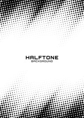 Wall Mural - halftone dots gradient pattern texture vertical background. frame using halftone circle zigzag grung