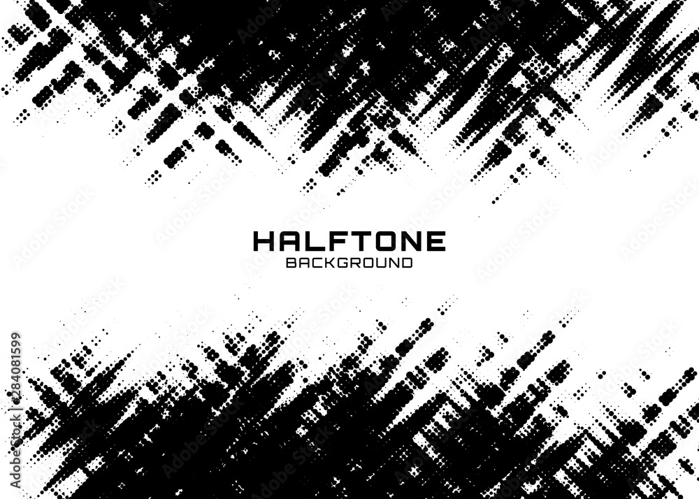 Halftone dots gradient pattern texture horizontal background. Frame ...