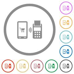 Poster - Mobile payment flat icons with outlines