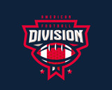 Fototapeta Na ścianę - American football logo design. Rugby emblem tournament template editable for your design.