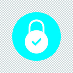 Lock icon flat style isolated on transparent background, Security padlock symbol vector illustration design.