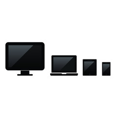Poster - Smart Devices icon. Phone icon, tablet, laptop icon, computer screen. Symbol of notebook and mobile phone. Smart vector electronic device isolated on white background. 