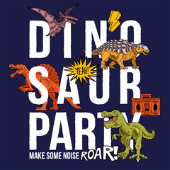 DINOSAUR PARTY funny print design