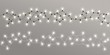 Christmas and New Year garland with glowing light bulbs, set