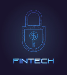 Sticker - security padlock fintech icon vector ilustration