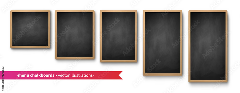 Vector collection of isolated menu boards - obrazy, fototapety, plakaty 