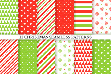 Wall Mural - Christmas seamless pattern. Vector illustration. Xmas, new year geometric texture.