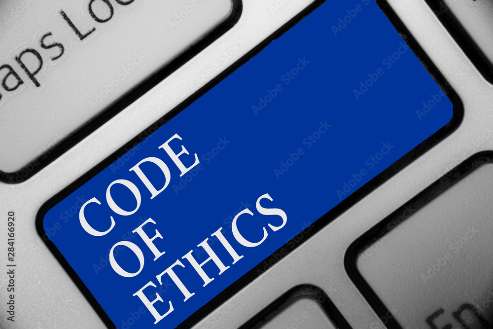 Text sign showing Code Of Ethics. Conceptual photo Moral Rules Ethical ...