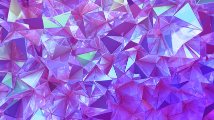 Crystal triangle background. 3d illustration, 3d rendering.