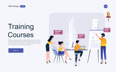 Modern flat design concept of education for website banner and landing page template.Online education, training and courses, learning. Vector illustration.