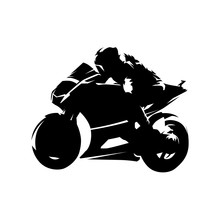 Road Motorcycle Racing, Isolated Vector Silhouette, Ink Drawing. Motorbike Side View