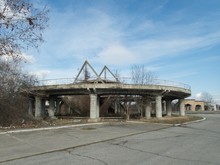 An Old Ruined Concrete Structura By The Highway