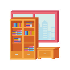 Wall Mural - Office and workplace elements cartoons