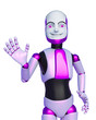© DM7 - robot boy cartoon saying hello
