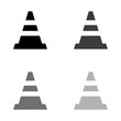 .Traffic cone - black vector icon