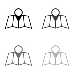 Poster - .map - black vector icon