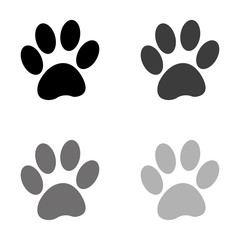 Fototapete - .paw - black vector icon